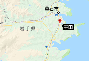 釜石市平太地区の地図