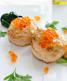 ホタテのソテー　ウニクリームソースがけ