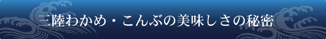 三陸わかめ・こんぶの美味しさの秘密